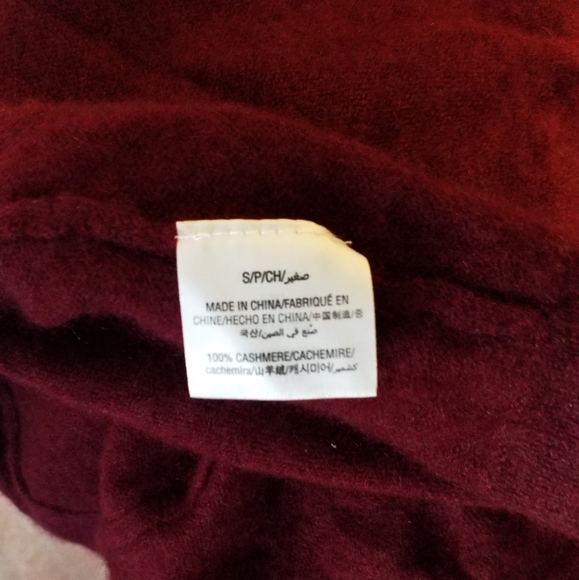 Charter Club 100% Cashmere burgundy Open front Cardigan S - Picture 9 of 11